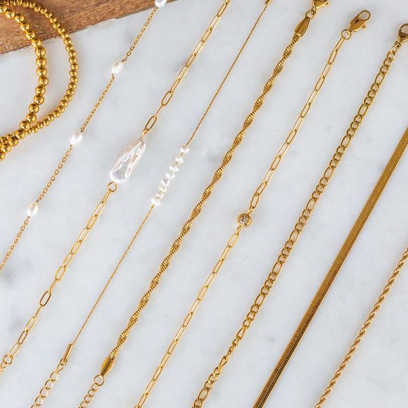 Timeless Gold Rope Chain Bracelet Waterproof Jewelry 18K Gold Rope Chain PRETTY - Picture 9 of 14